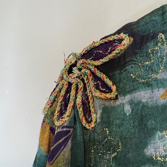 Jane Ashley | VTG Jewel Tone Fall Floral Puff Paint Bomber Oversized Coat Jacket - Picture 13 of 16